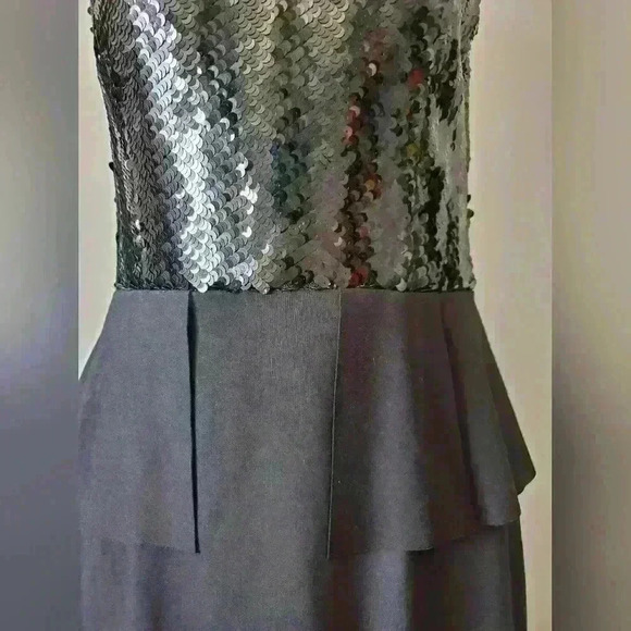 ELIE TAHARI black sequin peplum dress. Size 8 - Picture 5 of 11